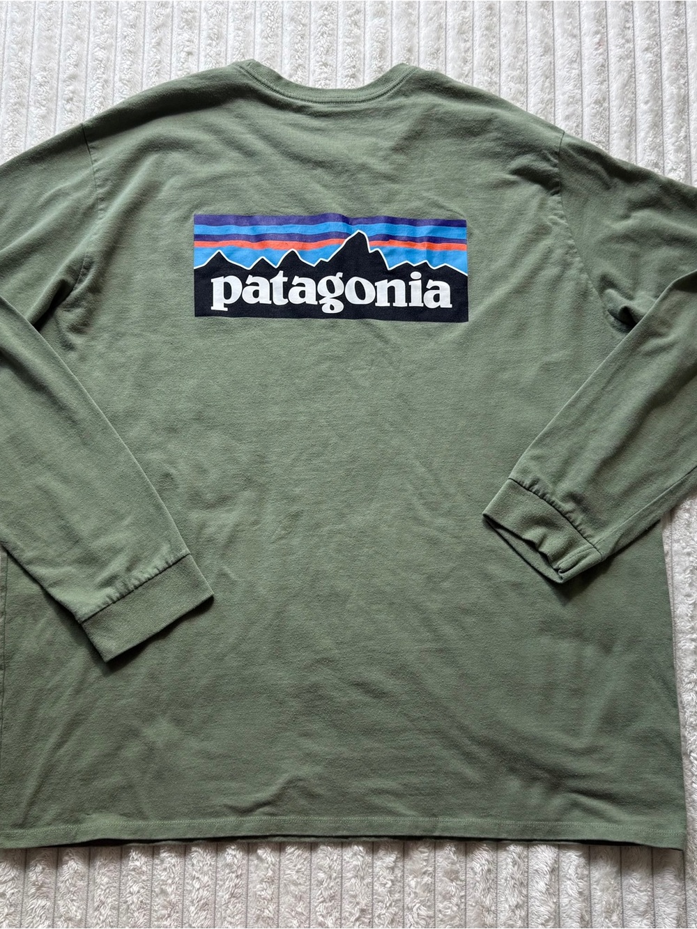 Patagonia Responsibili-Tee Men's XXL Green Long Sleeve Regular Fit T-Shirt